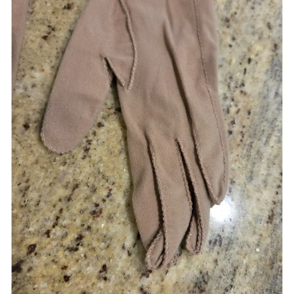 Vintage Womens Size M 7 Tan Fleece Formal 17